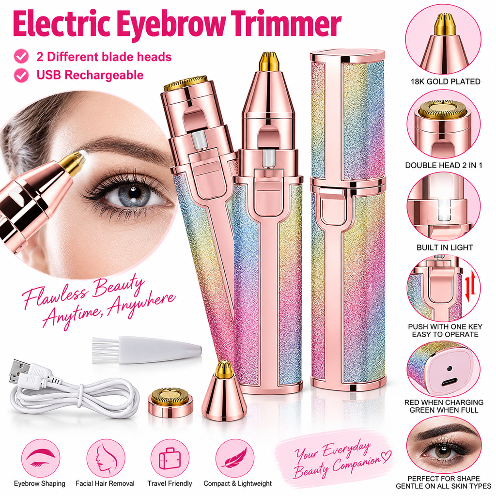 2-in-1 Rechargeable Eyebrow & Facial Hair Trimmer