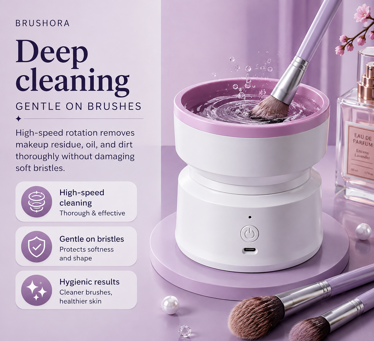 Automatic Electric Makeup Brush Cleaner – USB Powered