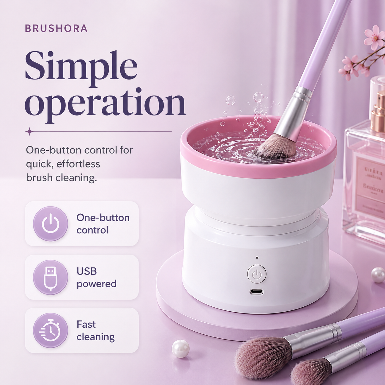 Automatic Electric Makeup Brush Cleaner – USB Powered